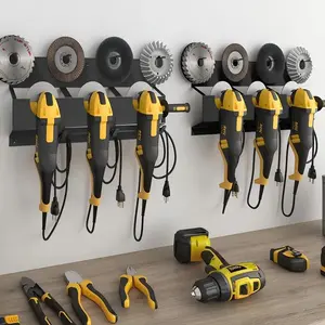 Angle Grinder Holder, 1 Count 3 Bay Tool Storage Rack, Wall Mount Bracket for Angle Grinders, Cutters & Polishers, Home Organizer for Garage & Workspace, Power Tool Organizer