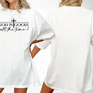 God Is Good All The Time T-Shirt – Christian Cross Faith Graphic Tee, Inspirational Bible Message Shirt, Unisex Cotton Apparel