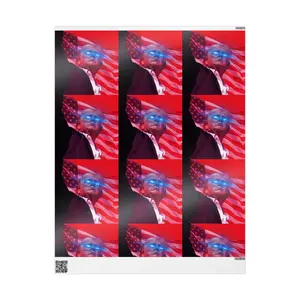 Trump Boss Fight Eyes Wrapping Paper, Patriotic Bold Gift Wrap