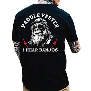 Paddle Faster I Hear Banjos Monkey Print T-shirt, Hoodie & Sweater - Unisex Sizes S-5XL
