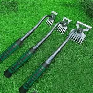 2 In 1 Garden Rake Manual Weed Grass Rooting Tool Puller Shovel 5/6/11 Tooth Weeding Removal Hand Gardening Loose Soil Tool Garden Supplies
