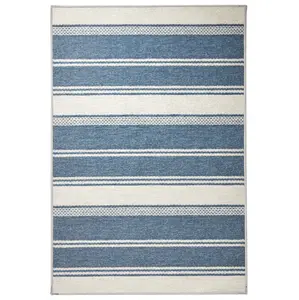 Bowman Stripe Blue Machine Washable Rug 2x3
