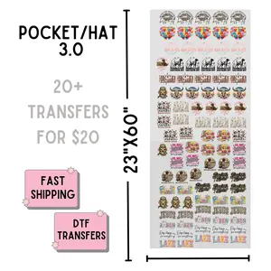 Pocket/Hat 3.0 | Dollar Deals DTF Transfer Gang Sheet For Graphic Tees