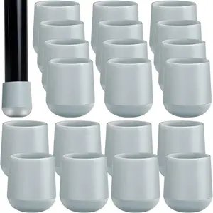 20 Pcs 7/8 Inch Folding Chair Leg Caps, Heavy Duty Plastic Chair End Caps Metal Leg Floor Protectors Plastic for Legs Tips for Furniture Legs Yulejo