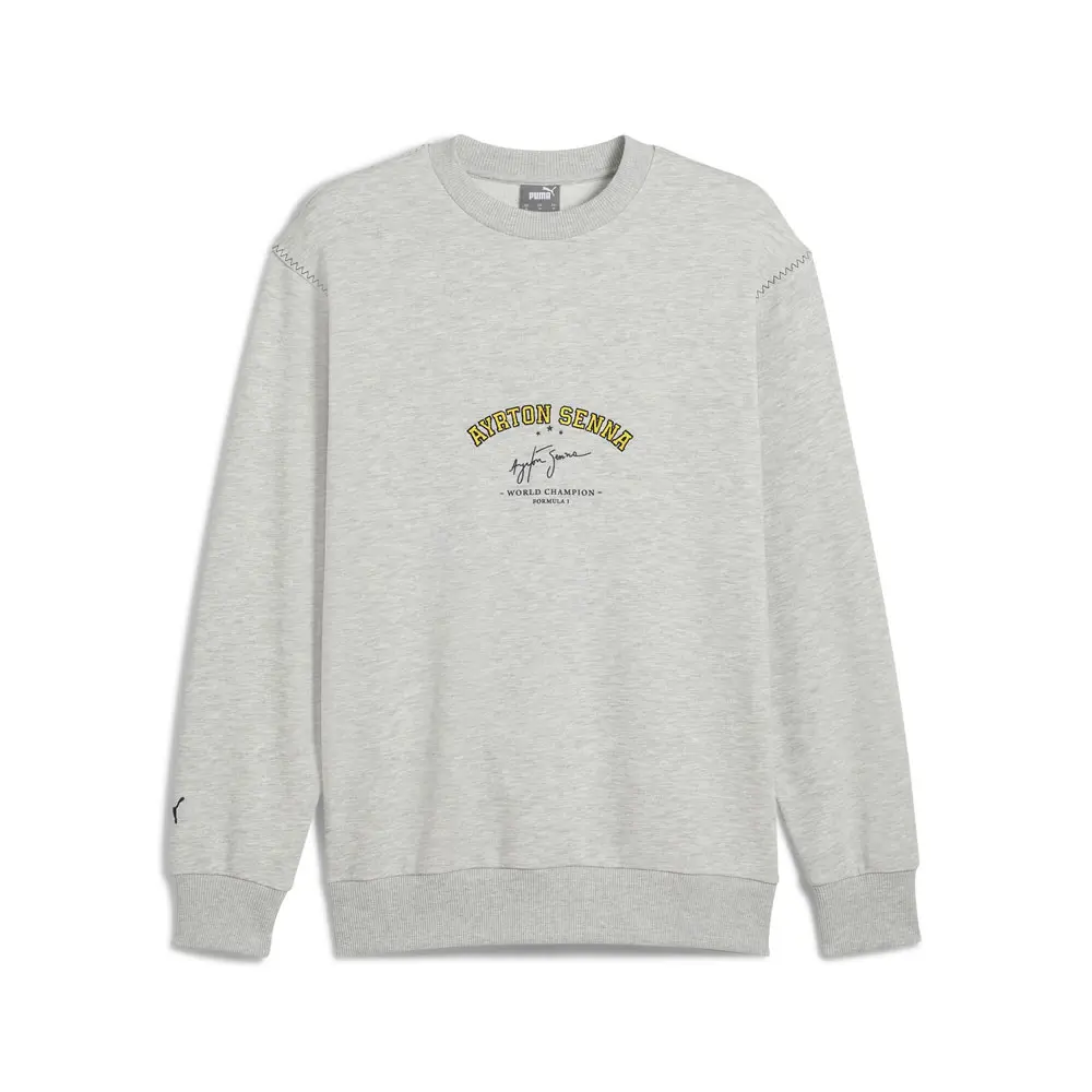 PUMA Mens Senna A Vida Embroidered Logo Crew Neck Sweatshirt Casual - Grey