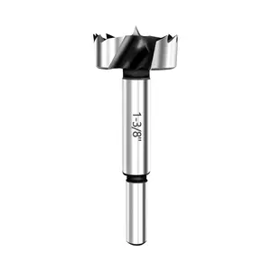 Waterspout 1-3/8 Inch Forstner Drill Bits, Carbon Steel, 2 Flute, 34.925mm Cutting Diameter, Fits 3/8" Chuck, 1pc with Storage Case