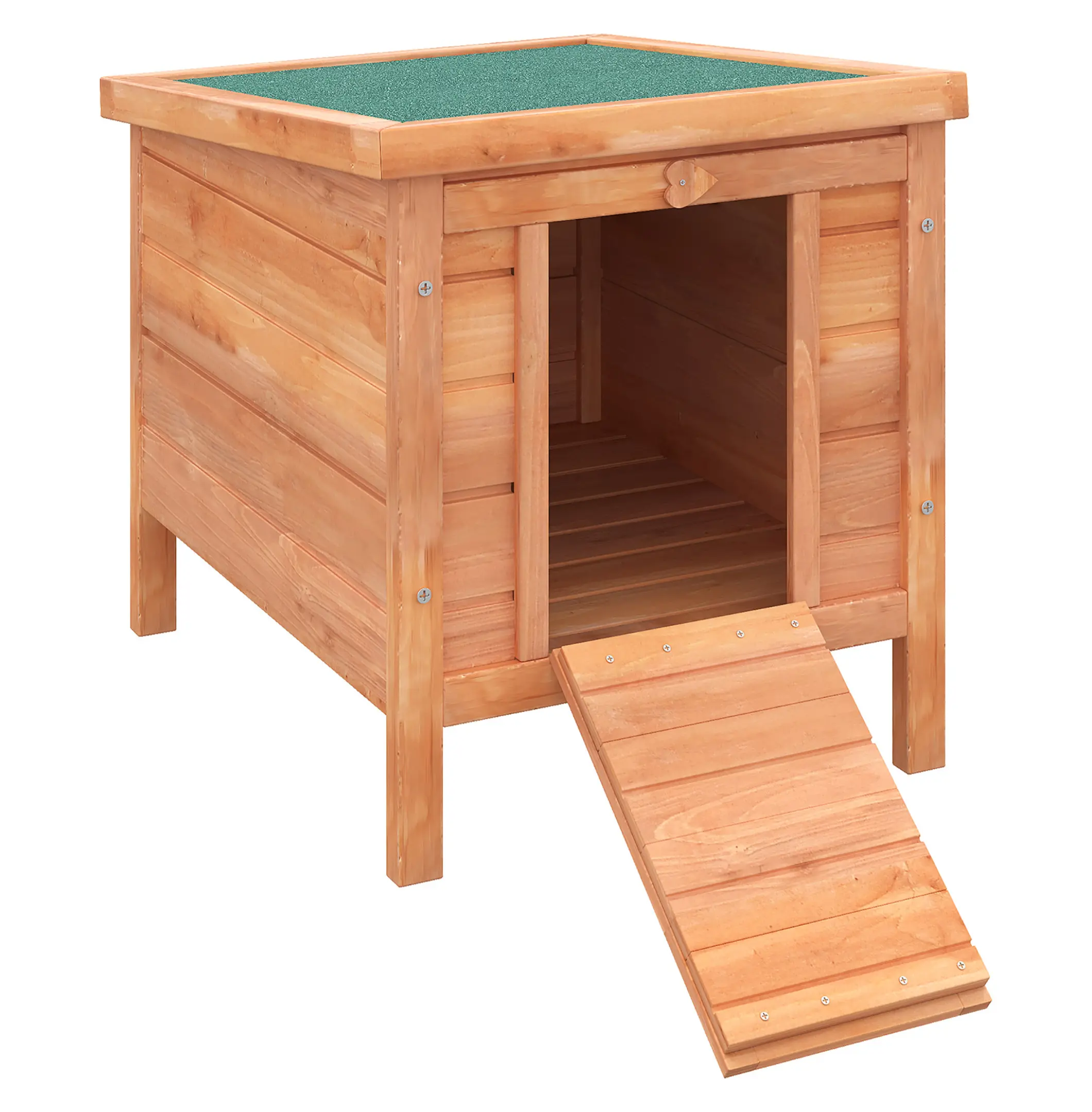 Solid Wood Outdoor Rabbit Hutch - 16.5" L x 20" W x 17" H Waterproof Roof Small Animal Shelter for Guinea Pigs, Easy Cleaning, Backyard Keeping