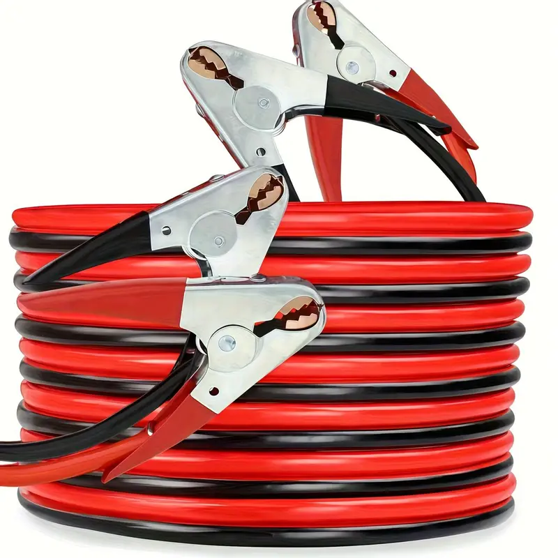 DKRIQIE Heavy Duty Pre-Assembled Vehicle Booster Jumper Cables Kit (1 Kit) - 2GA Heavy Cable, 800A, 20-Foot High-Power, Professional Alligator Clamps for Cars, Trucks to Jump Start Dead/Weak Batteries
