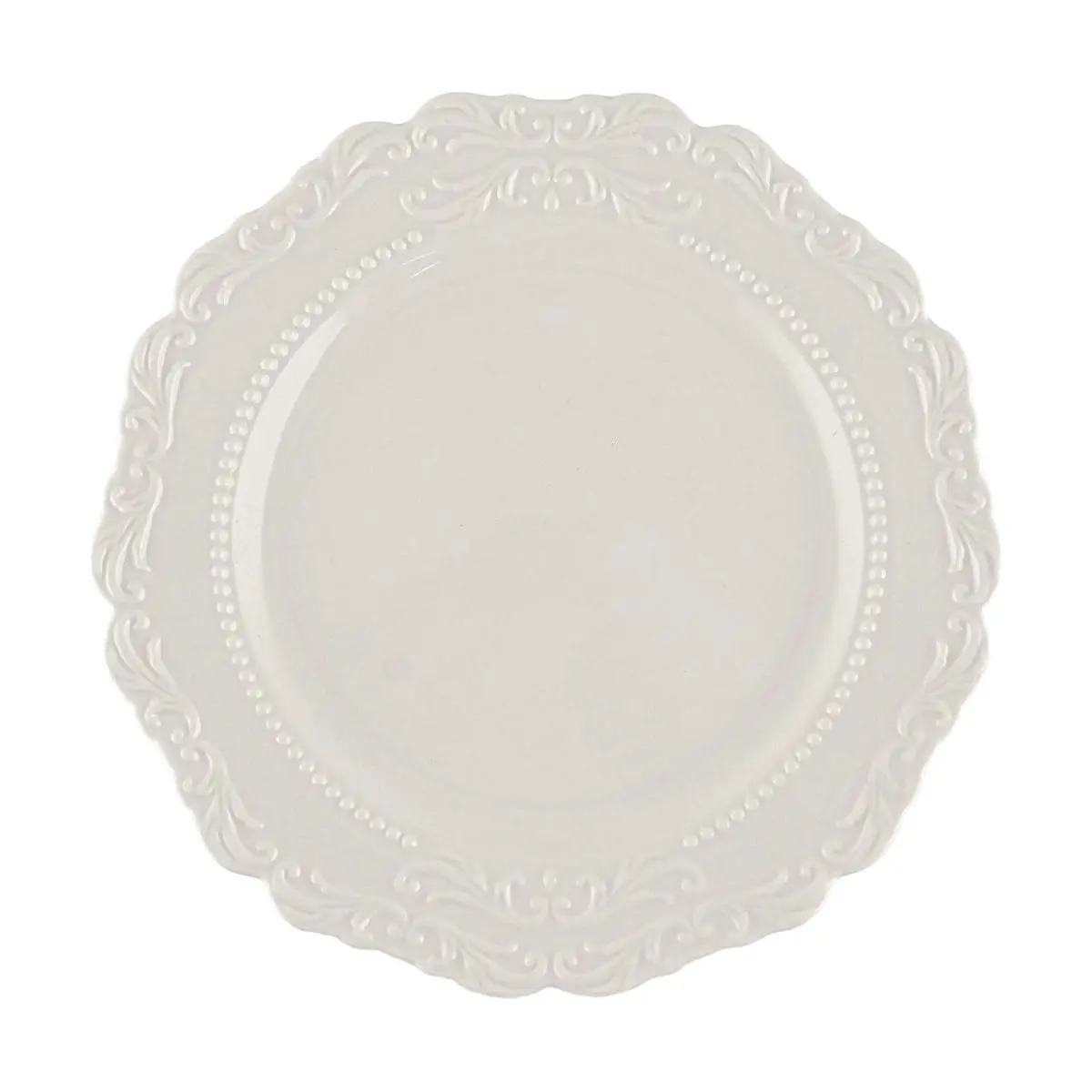 Glaze Story Baroque Collection Ceramic Dinner Plate - 8-Inch Porcelain Serving Dish for Western Cuisine & Home Dining