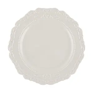 Glaze Story Baroque Collection Ceramic Dinner Plate - 8-Inch Porcelain Serving Dish for Western Cuisine & Home Dining