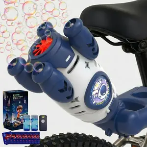 Rocket Bubble Gun for Kids with Scooter Mount, Rechargeable Automatic Bubble Blower with LED Lights & Bubble Solution, Bubble Machine for Scooter & Bicycle, Outdoor Summer Toy Gift for Boys Girls Age 3-12