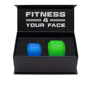 Jawzrsize Jaw Exerciser - Pop N Go Beginner Bundle Blue and Intermediate Green Jaw Trainer, Jaw Clenching Relief, Jawline Shaper and Neck Exerciser