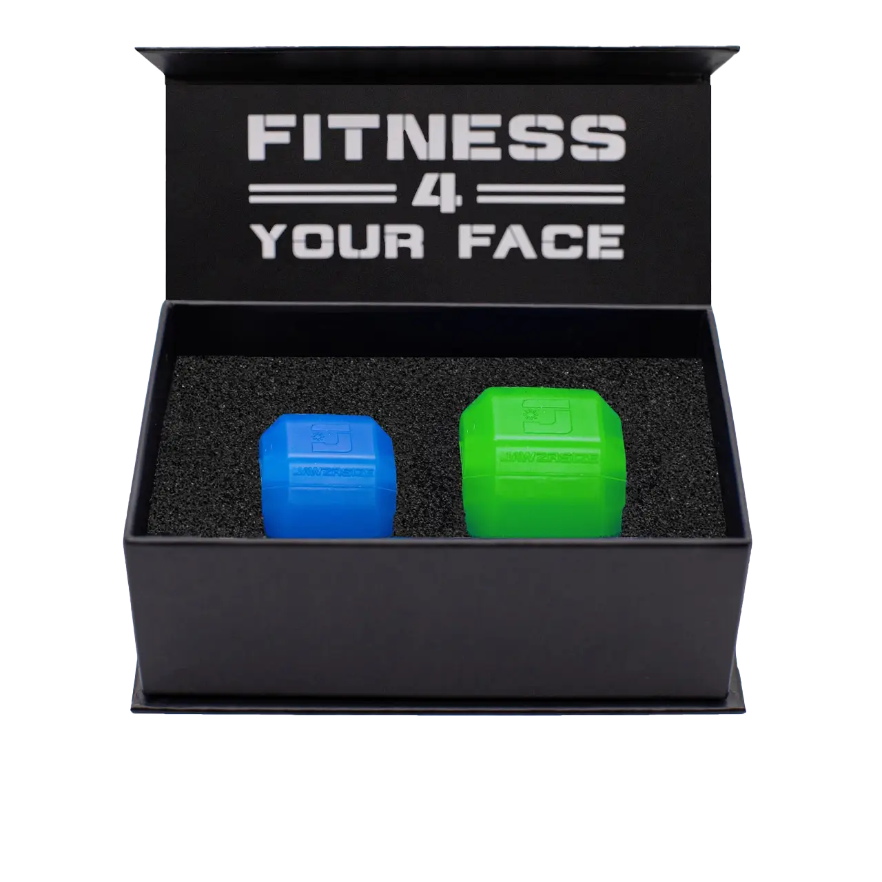 Jawzrsize Jaw Exerciser - Pop N Go Beginner Bundle Blue and Intermediate Green Jaw Trainer, Jaw Clenching Relief, Jawline Shaper and Neck Exerciser