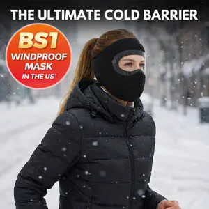 Local shipping, buy one get one free winter windproof face mask with detachable goggles, full face masks for men and women with thickened wool lining, cold weather protection for outdoor cycling and motorcycle riding (pink, black)