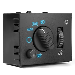 KDO Headlight Switch Headlamp Dimmer Switch Compatible with 2003-2006 Cadillac Escalade Chevy Avalanche Silverado Suburban Tahoe GMC Sierra Yukon, Replacement for 19381535, Blue Light