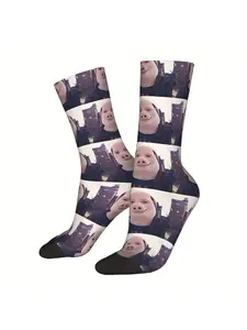 John Pork Kawaii Socks Tube Socks FullBody Print Cute Character Design