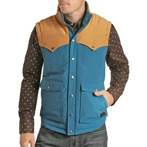 Rock & Roll: Men Turquoise/Tan Western Vintage Vest