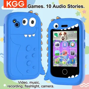 Cute Cartoon Mini Kids Smart Phone with 10 Stories & 17 Puzzle Games, Touch Screen, Dual Camera, Video MP3 Music Player, Calendar & Calculator, Festival Gift for Boys & Girls