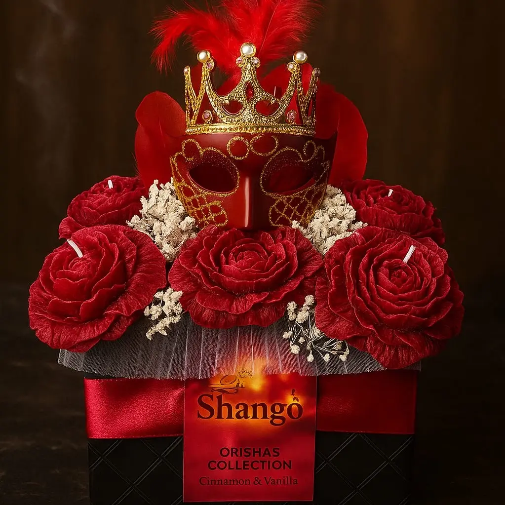 Shangó Inspired Soy Wax Candle Bouquet – Handmade Floral Decor