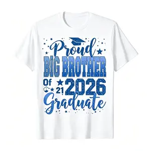 Unisex 2026 Black Year of Graduation Print Washable Crew Neck T Shirt