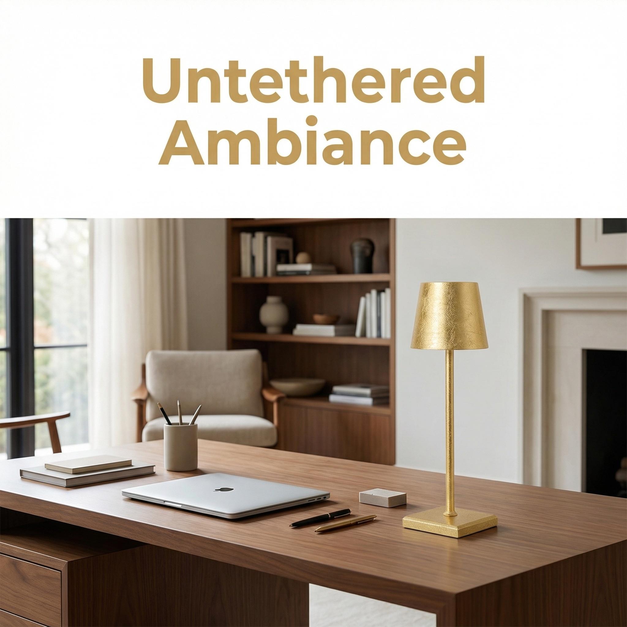 Modern Gold Ambient Table Lamp, Elegant Bedside Light for Bedroom, Restaurant, Bar, Living Room and Table Decor