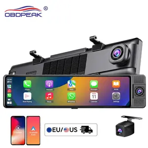3 Cameras 360 degree 3 lens car dvr DashCam car dash camera Mirror Carplay Android Wireless 3 channel dash cam 2.5k with wifi