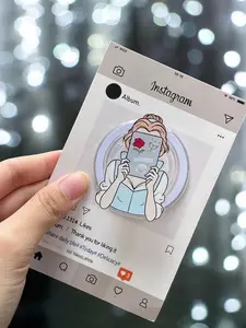 Aesthetic Book Lover Phone Grip – Minimalist Reader Illustration Stand for Bookish Girls, Cute Pastel Reading Accessory for Smartphones & Everyday Use