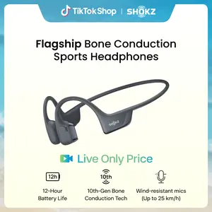 【Live only】SHOKZ OpenRun Pro 2 - Open-Ear, Bone Conduction Sport Headphones - Sweat Resistant, Workout Headphones with Deep Bass and Smart Mic