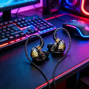 Type-C wired in-ear headphones, equipped with a microphone and volume control function, universal compatibility, high-fidelity 3D stereo sound effect, noise-cancelling headphones suitable for gaming, gyms and sports, and headsets