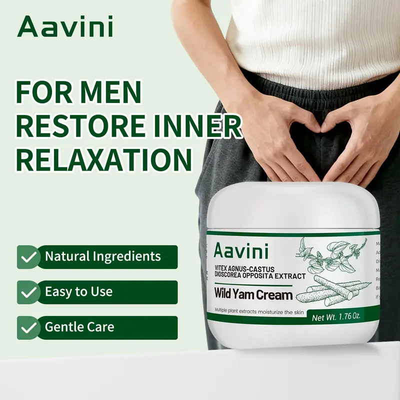 Aavini Natural Plant-Based Wild Yam Hydrating Moisturizing Cream (50g Jar) - Skin-Friendly Formula with Wild Yam Extract, Mugwort Oil, Vitex Agnus-Castus Extract by Qingyuan Wangsha Biotechnology, No Extras Included