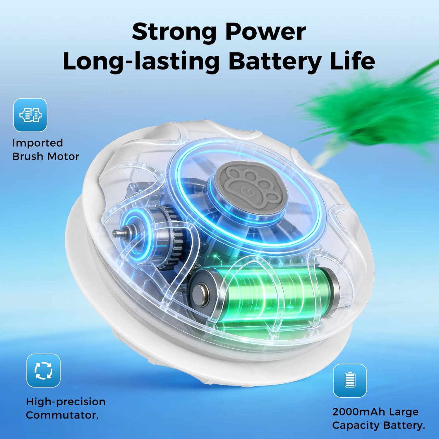 Rechargeable Hide & Seek Cat Toy – Interactive Kitten Toy with 2 Wands, 3 Modes, 10-Min Auto-Sleep & Realistic Mouse Sounds