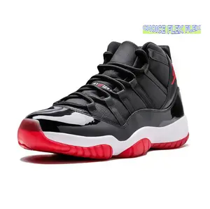 Black & Red Patent Leather High-Top Basketball Sneakers | Classic Retro Spliced Design for Streetwear & Collecting