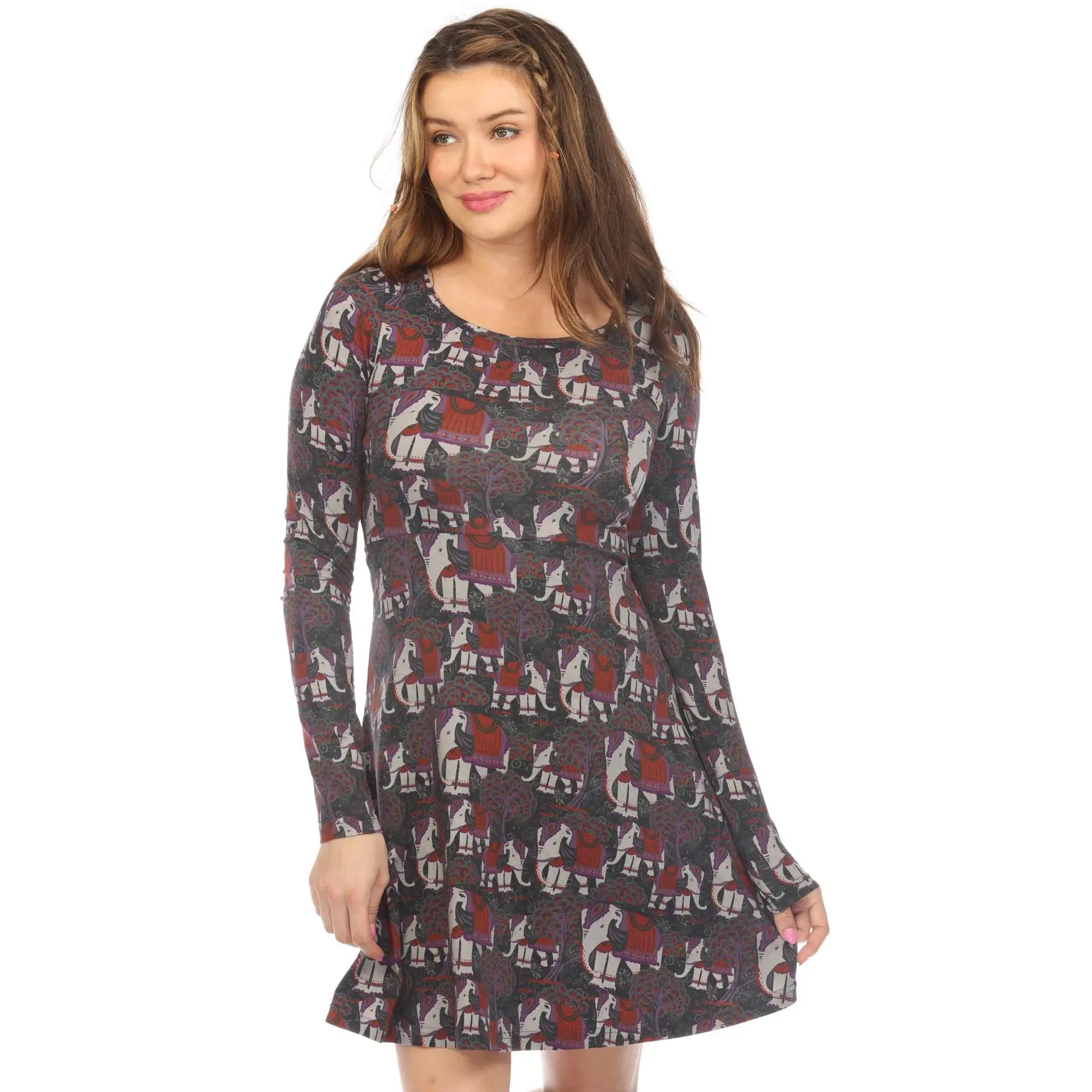 Elephant Print Skater Dress