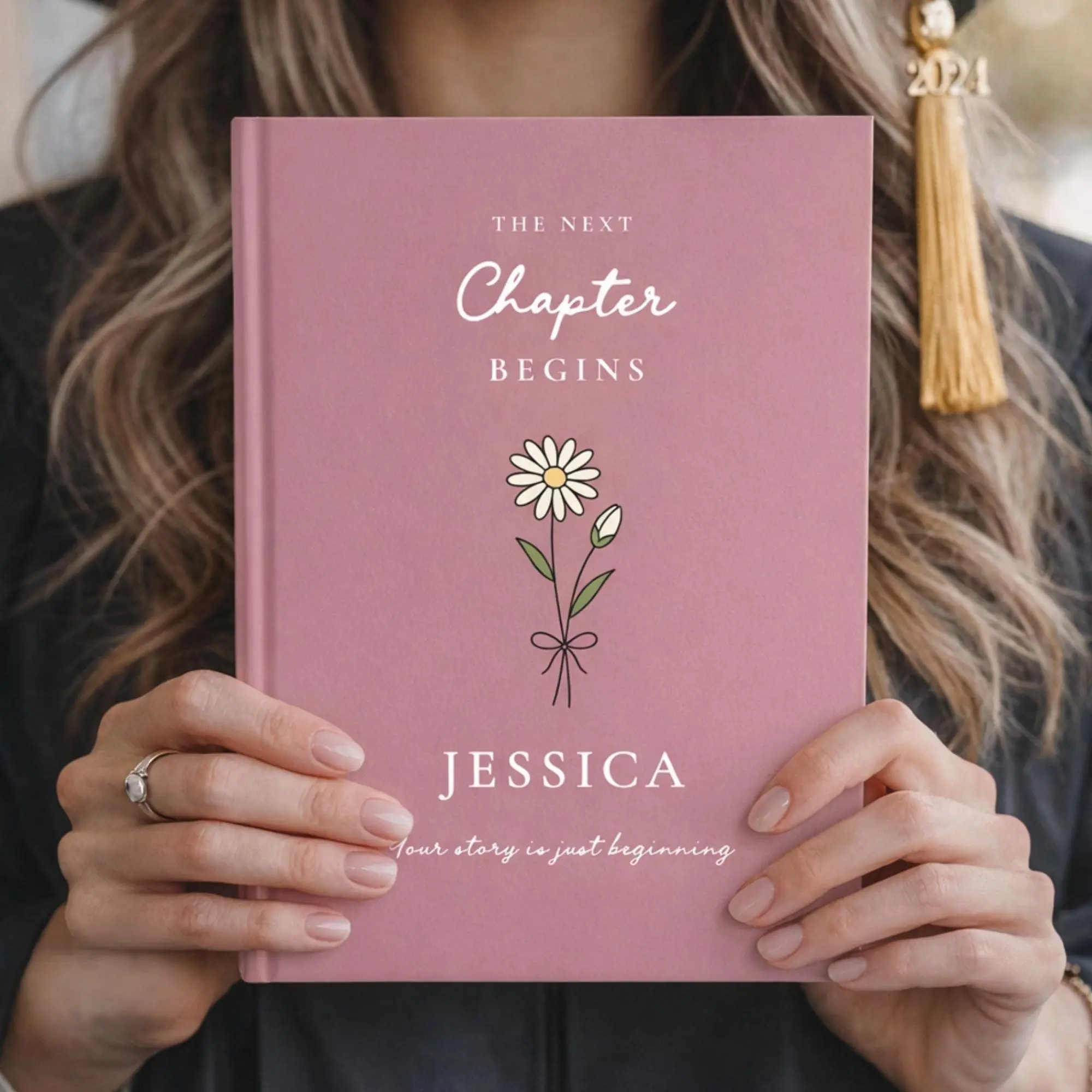 Personalized Graduation Journal Custom Name Notebook Class of 2026 College Graduate Gift for Her The Next Chapter Begins Keepsake, Reading Tracker Journal for Book Lovers, Undated Notebook for Tracking Reading Progress