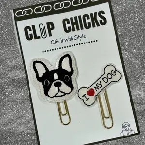 Terrier & Bone Novelty Paper Clip Set, Fun Bookmarks, Planner Clips, Journal Accessories, Paper Organizers, Whimsical Gifts for Readers and Writers, Unique Gifts under $10.