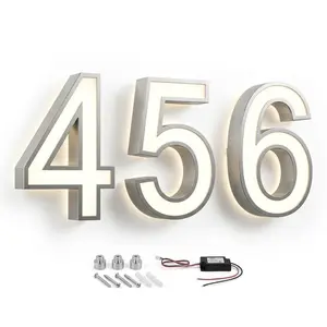 3D Channel Letter Address Sign - Illuminated Metal House Numbers with LED