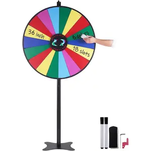 VEVOR 18 in Spinning Prize Wheel, 14 Slots Spinning Wheel with Stand, Tabletop Win Fortune Roulette with a Dry Erase and 2 Markers, 6 Colors, Easy Assembly, for Party Pub Trade Show Carnival EventsVEVOR Super Brand Day