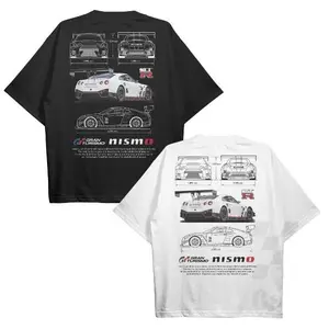 Drive in Style: Car-Themed T-Shirts, Gran Turismo GTR Nismo T-Shirt, Gran Turismo GTR Nismo Technical Specs T-Shirt, Racing Sport Car Shirt Menswear Round Neck Polyester