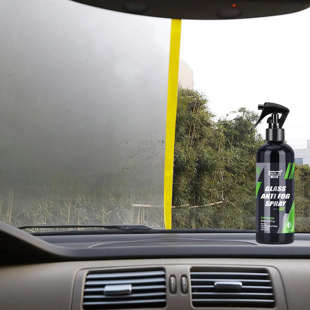 HGKJ Car Glass Anti Fog Spray, Long Lasting Anti Fog Spray, Auto Accessories, Glass Cleaning Spray, Suitable for Window Screens Windshields Goggles