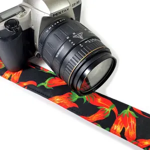 Chili Pepper Camera Strap - Red Chilis Camera Strap - Spicy Camera Strap- Double