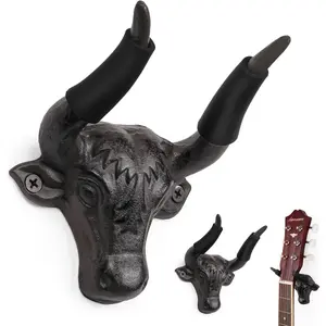 Guitar Wall Mount 2 Pack, Cool Guitar Wall Hanger Cast Iron, Decorative Guitar Holder, Guitar Accessories for Acoustic, Electric Guitar, Bass, Ukulele, Banjo,  Guitar Mount, Guitar Gifts