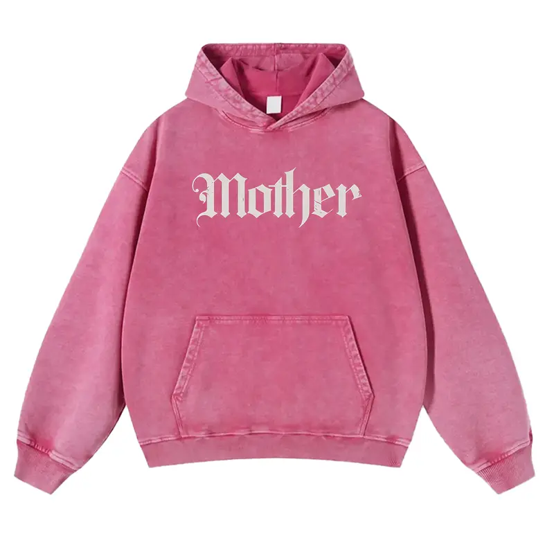 Mother Gothic Hoodie Old English Tee, Goth Mom Washed Hoodie, Alternative Mom Outfit, Grunge Mama Gift, Edgy Mothers Day Tee graphic t‑shirt Humor Viral Tee