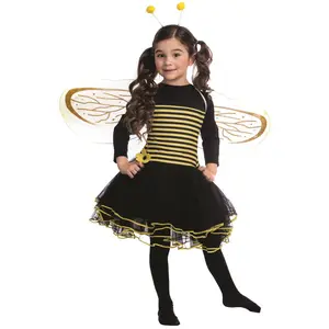 Queen Bee Costume For Kids | Girls Bumblebee Costume with Wings and Headband Perfect For Halloween, Birthday, Pretend Play & Costume Party