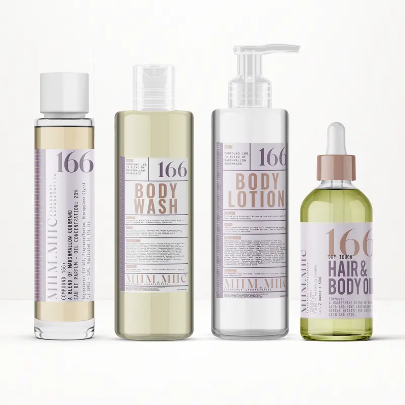 No 166 MARSHMALLOW GOURMAND Collectors Kit - Eau de Parfum, Body Lotion, Body Wash, & Hair & Body Oil