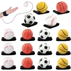 4/8/16/32 Wrist Return Ball on a String 2.36 Inches Rebound Sport Balls with Elastic Strap for Baseball Soccer Tennis Practice Wrist Exercise Fun Play for Kids & Adults Party Favors