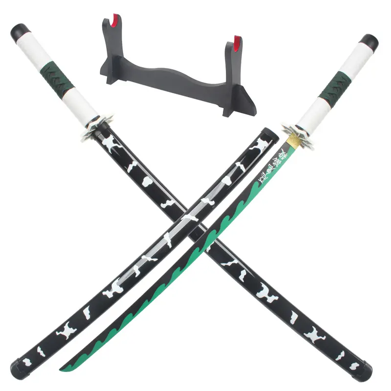 ELERVINO Demon Slayer Shinazugawa Style Fantasy Toy Sabre - 41in Plastic+Metal, 3.1 lb, Wooden Holder Stand, Ages 12+, Durable, Adults Halloween Cosplay Prop, New Year/Birthday Gift, 41in Real Metal Cosplay Demon Slayer Sword