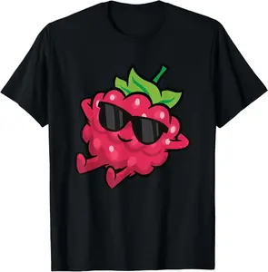 100% Cotton Cute Raspberry Fruit Relaxing Lazy Raspberry T-Shirt