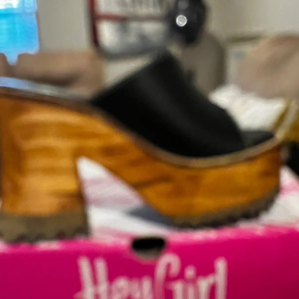 Block party hey girl platform shoes, size 8 black