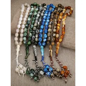 Warm Synthesis Striped Stone Prayer Bead Bracelet | Calming  Meditation Style Prayer Beads