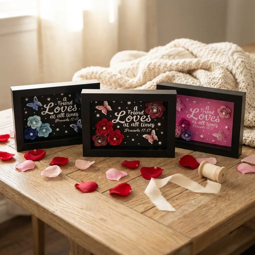 "A Friend Loves at All Times" Shadow Box | Valentine, Anniversary, Or Friendship Gift